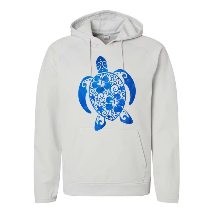 Summer Tropical Turtle Performance Fleece Hoodie