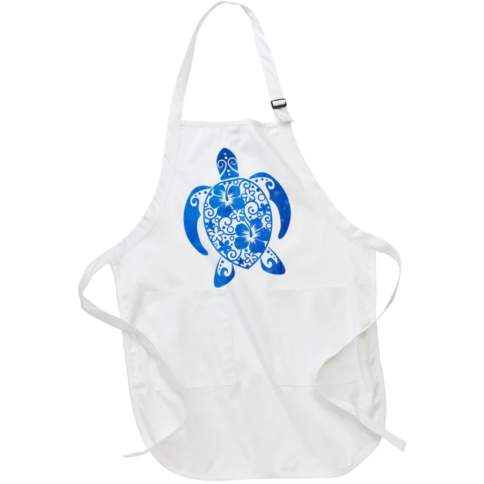 Summer Tropical Turtle Full-Length Apron With Pocket