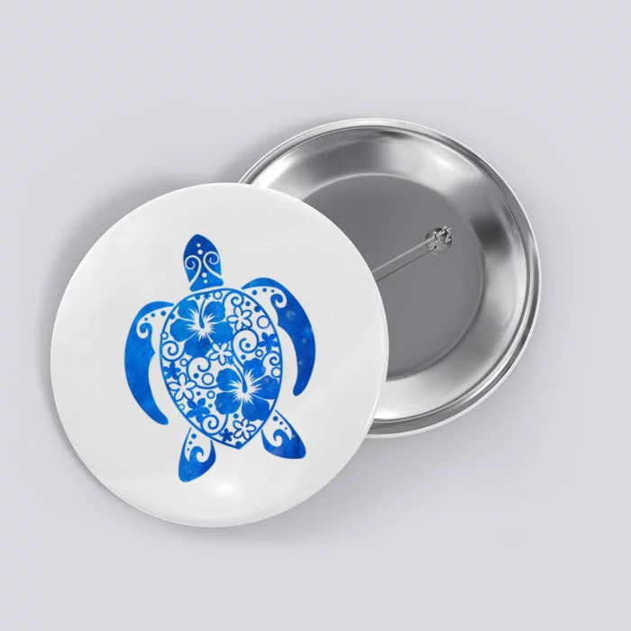 Summer Tropical Turtle Button