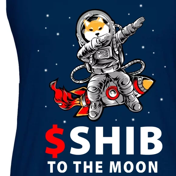 Shib To The Moon Shiba Inu Coin Crypto Ladies Essential Flowy Tank