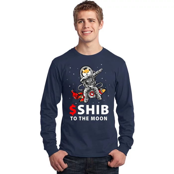 Shib To The Moon Shiba Inu Coin Crypto Tall Long Sleeve T-Shirt