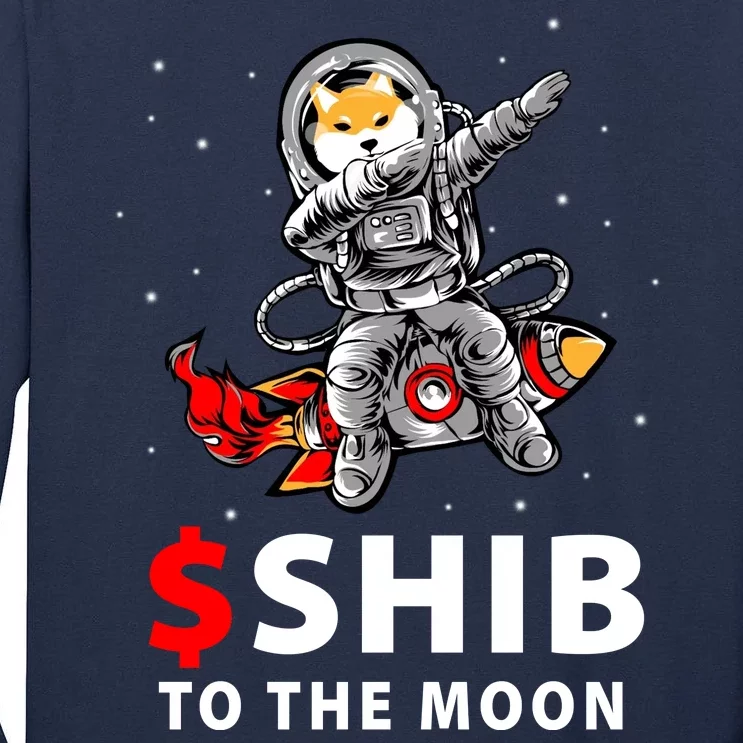 Shib To The Moon Shiba Inu Coin Crypto Tall Long Sleeve T-Shirt