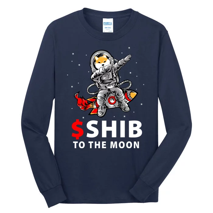 Shib To The Moon Shiba Inu Coin Crypto Tall Long Sleeve T-Shirt