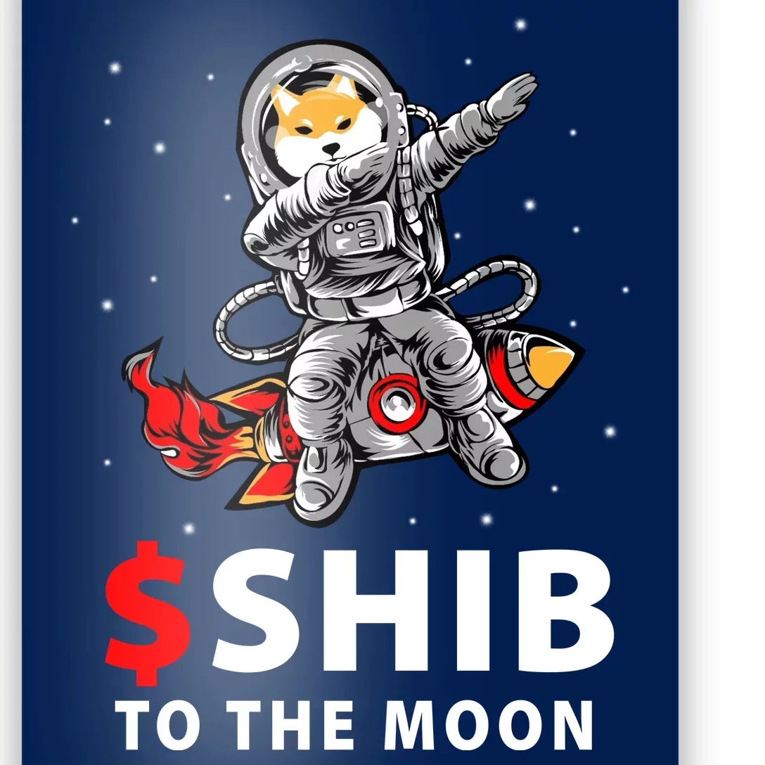 Shib To The Moon Shiba Inu Coin Crypto Poster