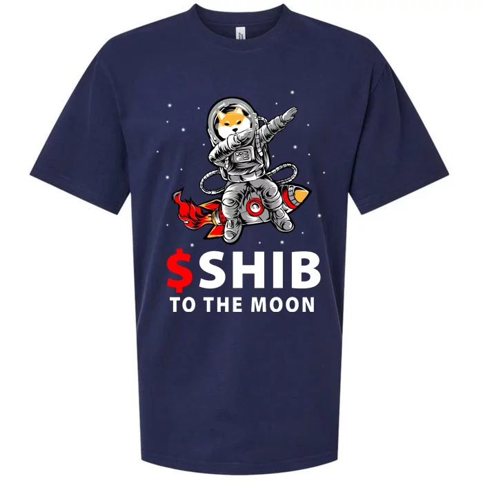 Shib To The Moon Shiba Inu Coin Crypto Sueded Cloud Jersey T-Shirt