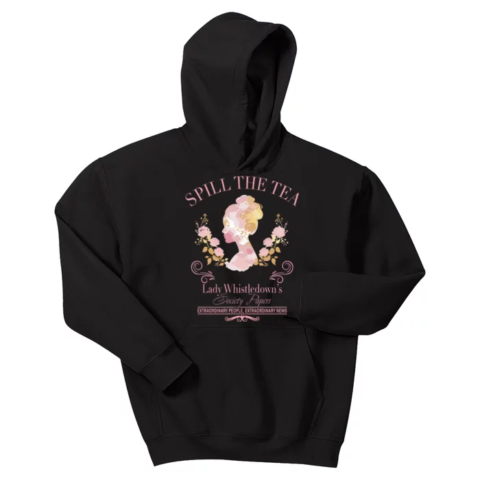 Spill The Tea Lady WhistledownS Kids Hoodie