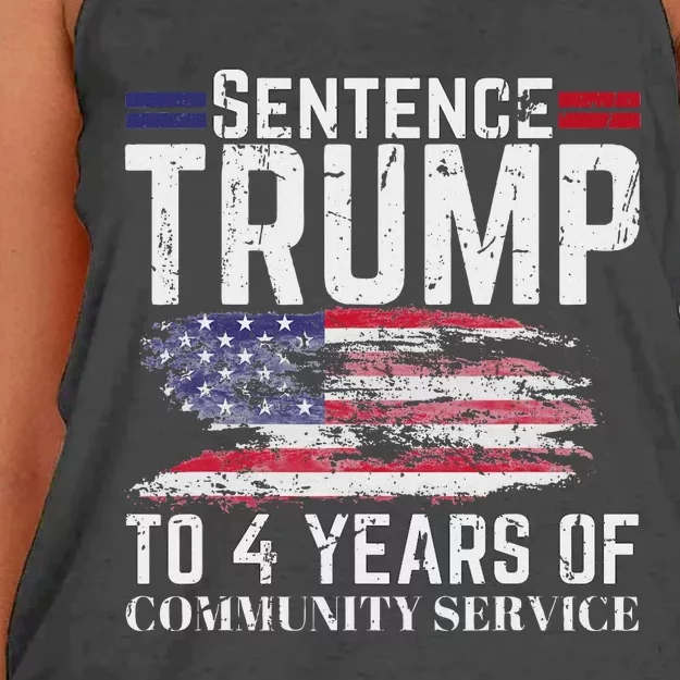 Sentence Trump To 4 Years Of Community Service Women's Knotted Racerback Tank