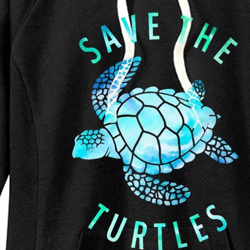 Save The Turtles Sea Turtle Tie Dye Ocean Wildlife Earth Day Women's Fleece Hoodie