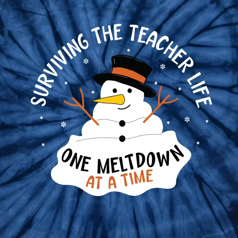 Surviving The Teacher Life One Meltdown At A Time Christmas Tie-Dye T-Shirt