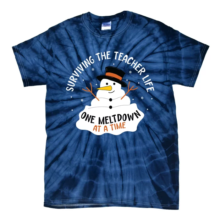 Surviving The Teacher Life One Meltdown At A Time Christmas Tie-Dye T-Shirt