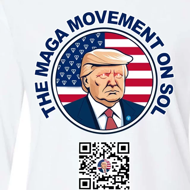 Scottpresler Trump The Maga Movement On Sol Scan To Join The Movement Womens Cotton Relaxed Long Sleeve T-Shirt