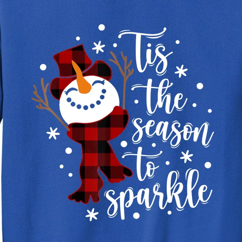 Snow Tis The Season To Merry Christmas Red Plaid Cool Gift Sweatshirt