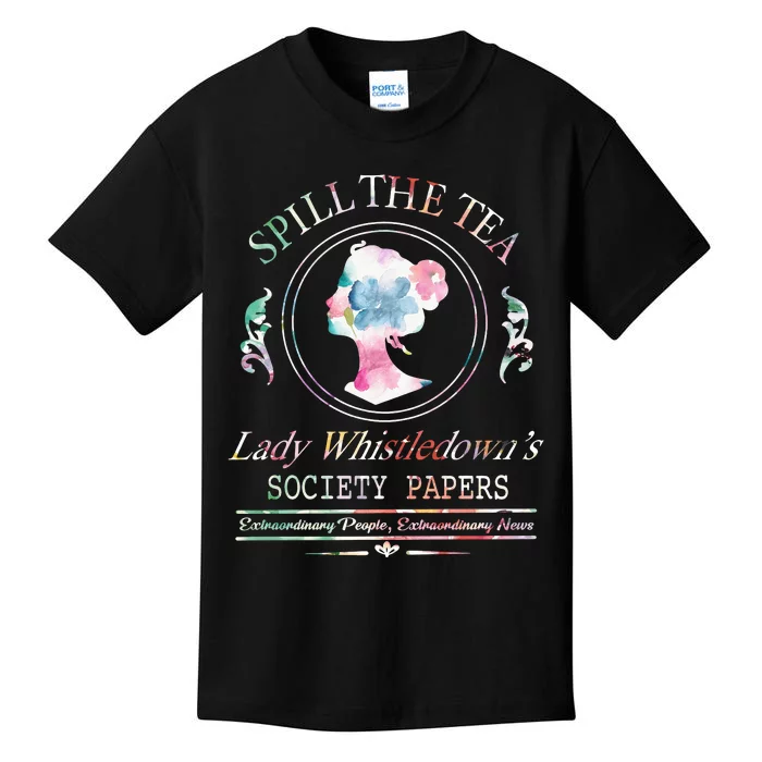 Spill The Tea Lady Whistledown Society Papers Kids T-Shirt