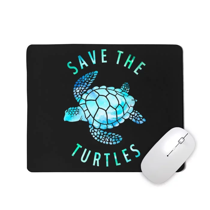 Save The Turtles Sea Turtle Tie Dye Ocean Wildlife Earth Day Mousepad