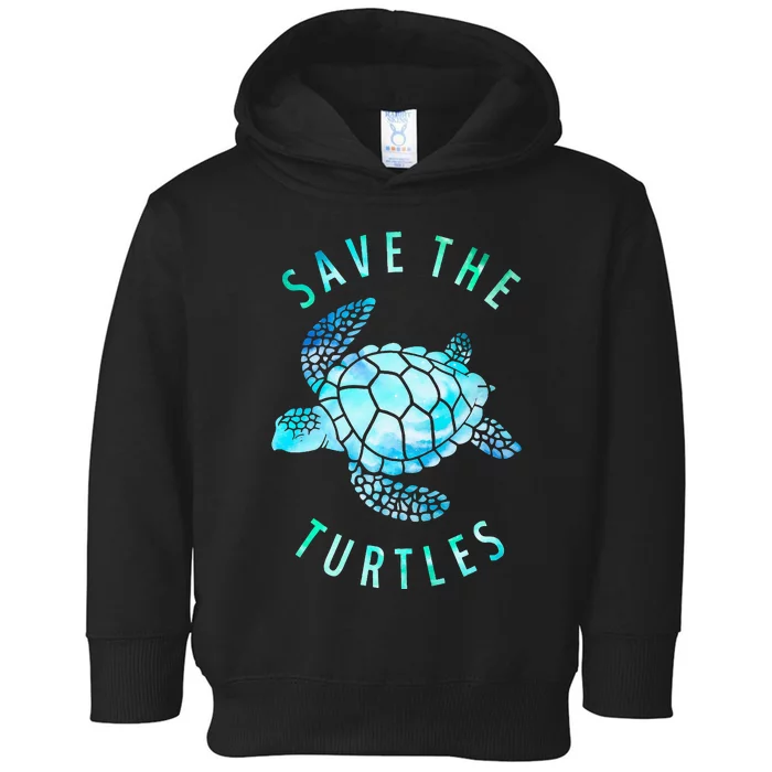 Save The Turtles Sea Turtle Tie Dye Ocean Wildlife Earth Day Toddler Hoodie