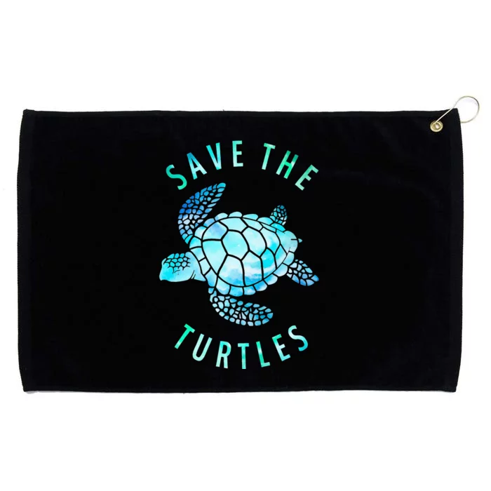 Save The Turtles Sea Turtle Tie Dye Ocean Wildlife Earth Day Grommeted Golf Towel