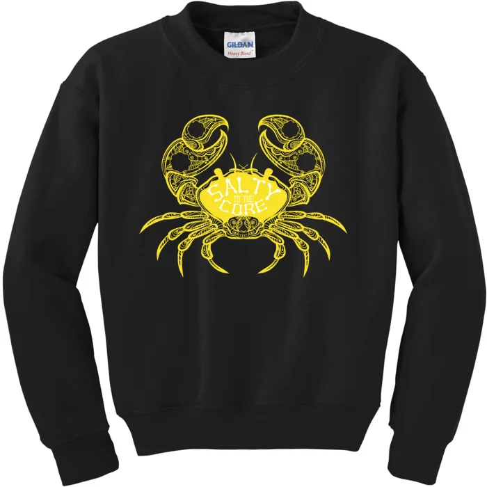 Salty To The Core Crab Kids Sweatshirt