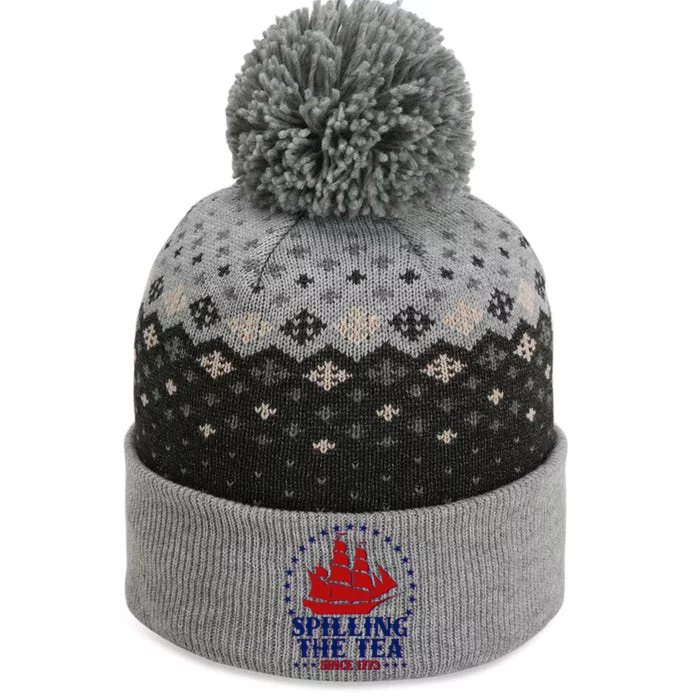 Spilling The Tea Since 1773 Boston Tea Party The Baniff Cuffed Pom Beanie