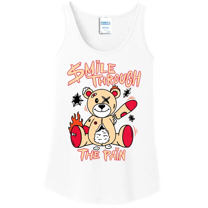 Smile Through The Pain Hurting Strong Bear Matching Sneaker Gift Idea Trending Ladies Essential Tank