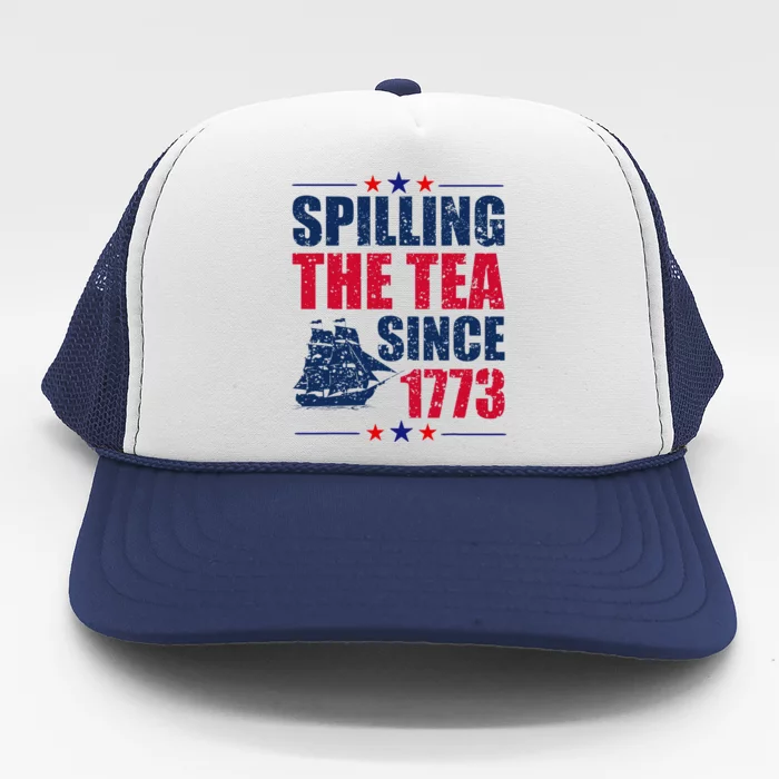 Spilling The Tea Since 1773 Women History Teacher 4th July Trucker Hat