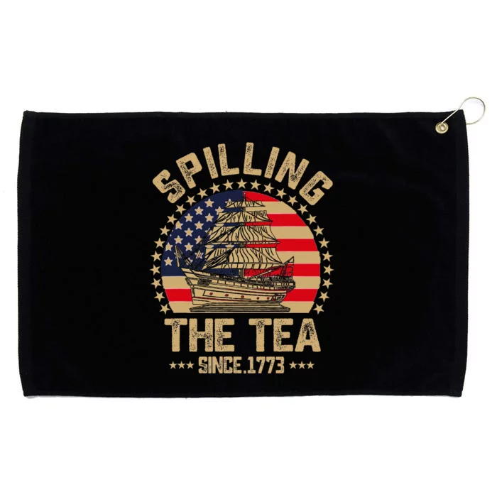 Spilling The Tea Since 1773 Patriotic History Teacher Grommeted Golf Towel