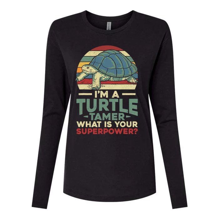 Sea Turtle Tortoise Retro Vintage I'm A Turtle Tamer What Is Womens Cotton Relaxed Long Sleeve T-Shirt