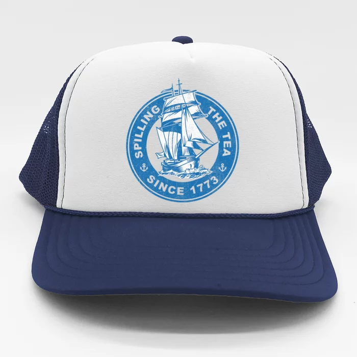 Spilling The Tea Since 1773 Funny US History Teacher Boston Trucker Hat