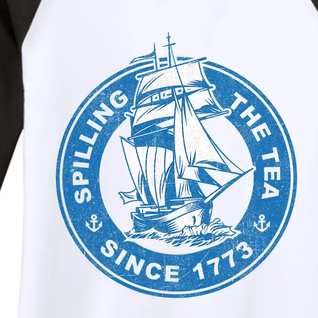 Spilling The Tea Since 1773 Funny US History Teacher Boston Women's Tri-Blend 3/4-Sleeve Raglan Shirt