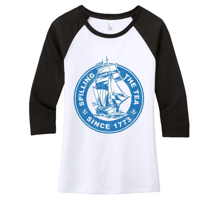 Spilling The Tea Since 1773 Funny US History Teacher Boston Women's Tri-Blend 3/4-Sleeve Raglan Shirt