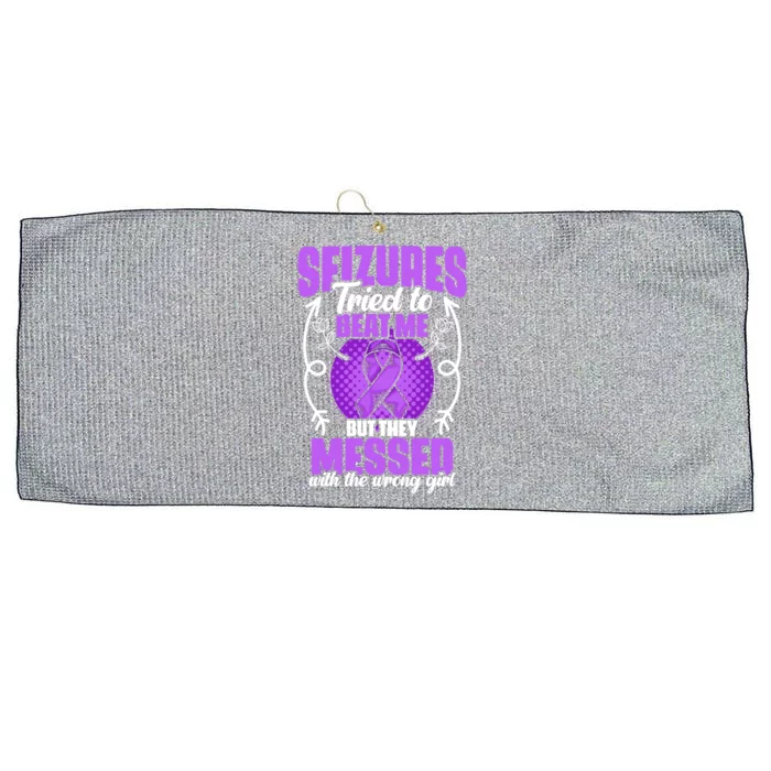 Seizures Tried To Beat Epilepsy Survivor Epilepsy Awareness Cool Gift Large Microfiber Waffle Golf Towel