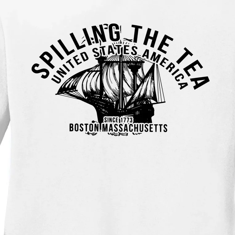 Spilling The Tea Since 1773 History Teacher Ladies Long Sleeve Shirt