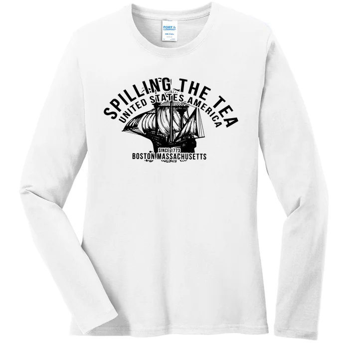 Spilling The Tea Since 1773 History Teacher Ladies Long Sleeve Shirt