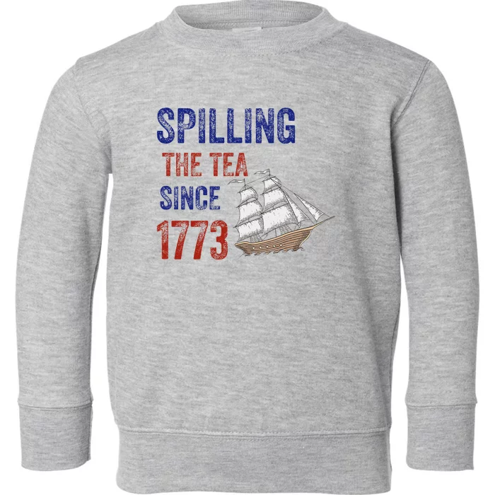 Spilling The Tea Historical Humor Design Toddler Sweatshirt