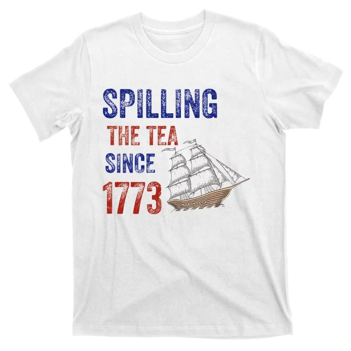 Spilling The Tea Historical Humor Design T-Shirt