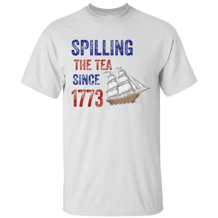 Spilling The Tea Historical Humor Design Tall T-Shirt