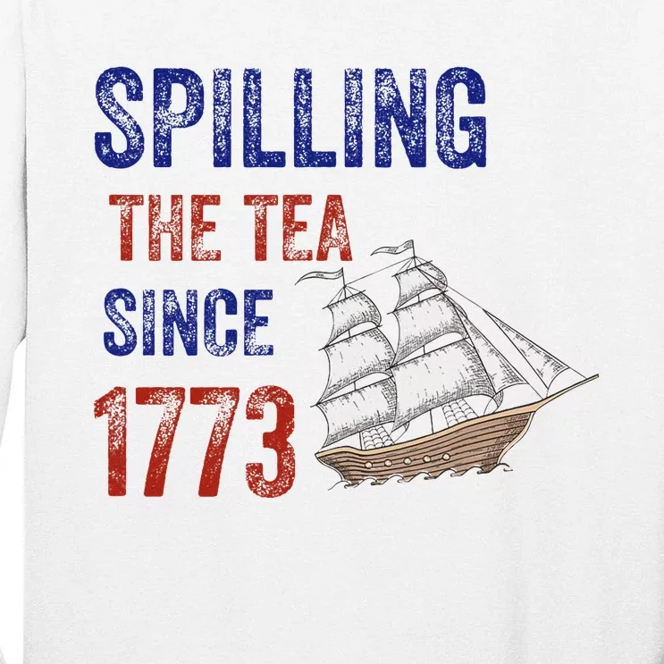 Spilling The Tea Historical Humor Design Tall Long Sleeve T-Shirt