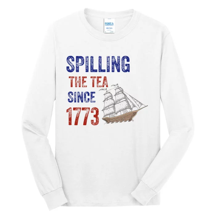 Spilling The Tea Historical Humor Design Tall Long Sleeve T-Shirt