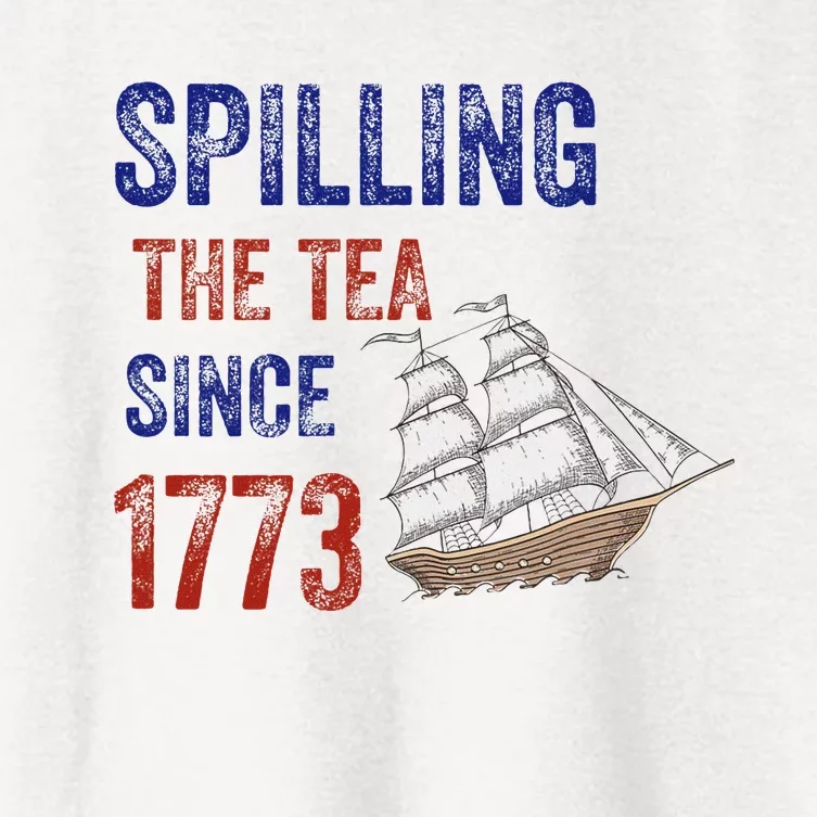 Spilling The Tea Historical Humor Design Women's Crop Top Tee