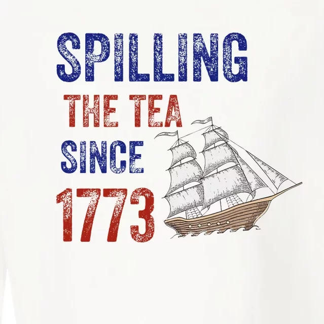 Spilling The Tea Historical Humor Design Cropped Pullover Crew