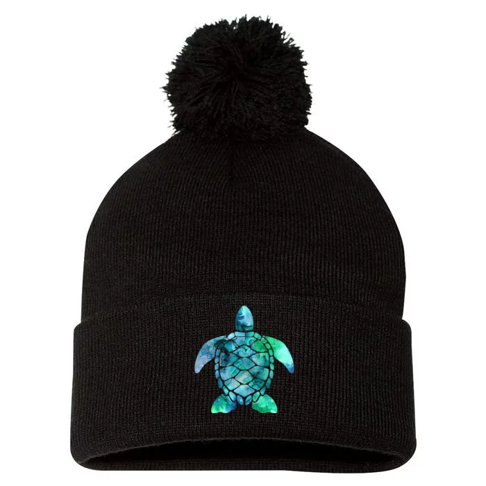 Save The Turtles Sea Turtle Gifts Ocean Animals Sea Turtle Pom Pom 12in Knit Beanie