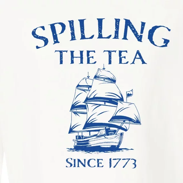 Spilling The Tea Since 1773 4th Of July Cropped Pullover Crew