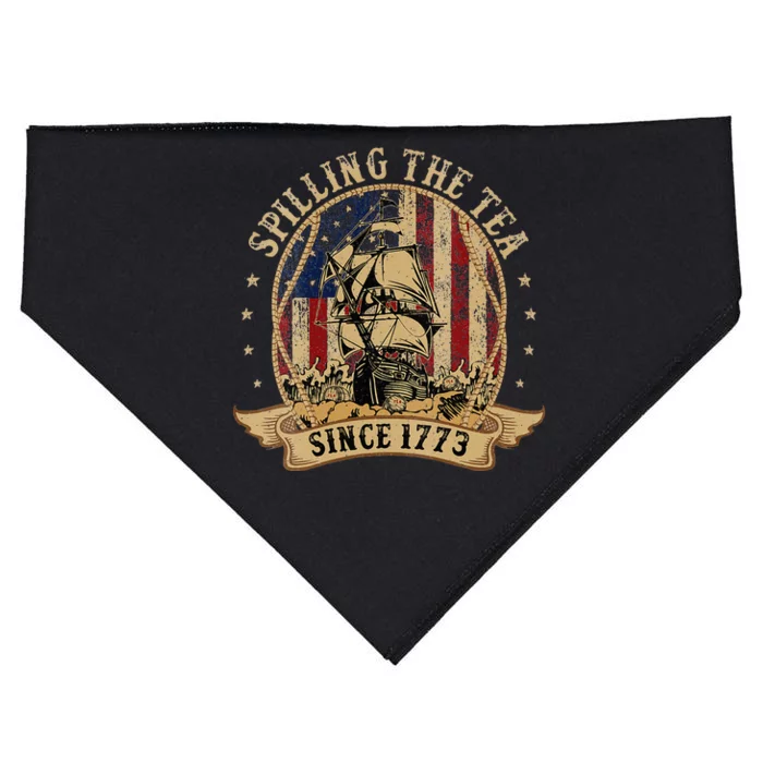 Spilling The Tea Since 1773 American History Teacher Vintage USA-Made Doggie Bandana