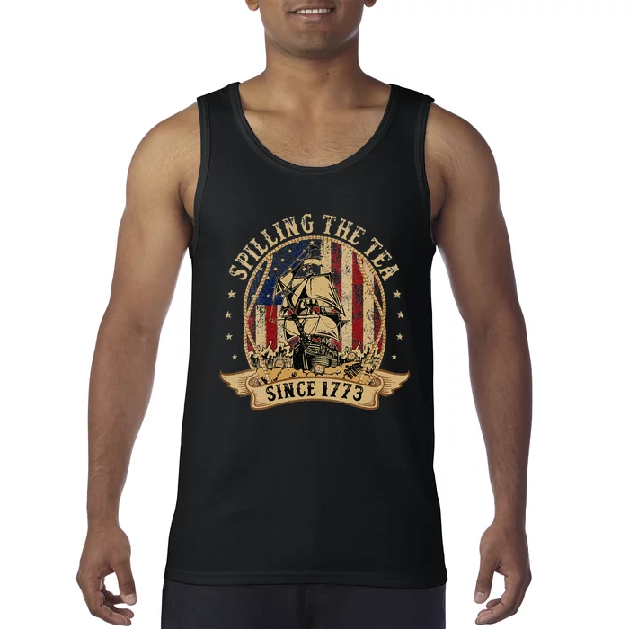 Spilling The Tea Since 1773 American History Teacher Vintage Tank Top