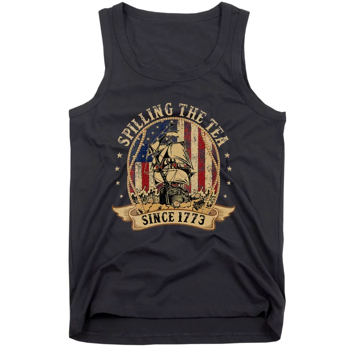 Spilling The Tea Since 1773 American History Teacher Vintage Tank Top