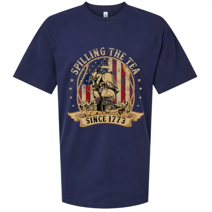 Spilling The Tea Since 1773 American History Teacher Vintage Sueded Cloud Jersey T-Shirt