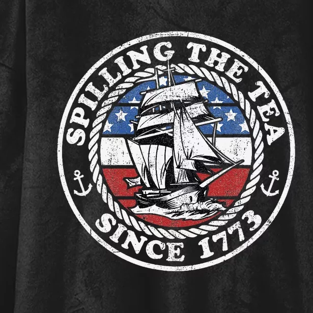 Spilling The Tea Since 1773 Funny US History Teacher Boston Hooded Wearable Blanket