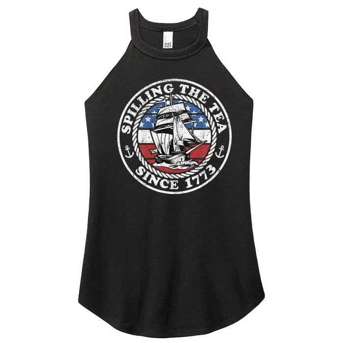 Spilling The Tea Since 1773 Funny US History Teacher Boston Women’s Perfect Tri Rocker Tank