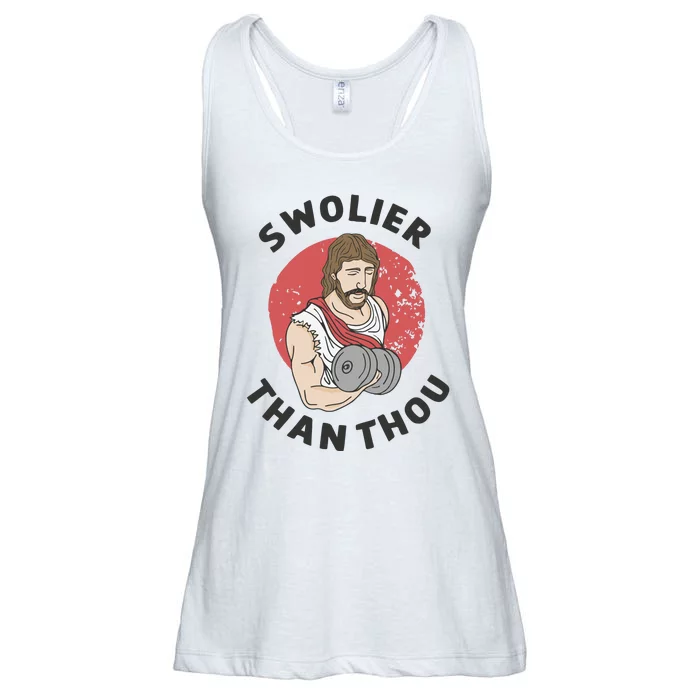 Swolier Than Thou Funny Jesus Ladies Essential Flowy Tank