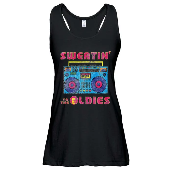 Sweatin To The Oldies Retro Boombox Ladies Essential Flowy Tank