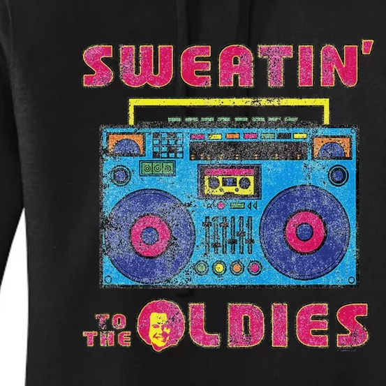 Sweatin To The Oldies Retro Boombox Women's Pullover Hoodie